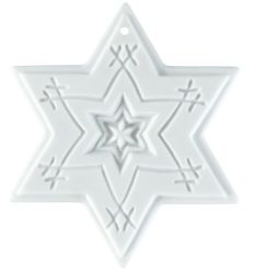 Meissen Baumschmuck, Weihnachtsstern, Medaillen, Weiß, H 5,5 Cm 