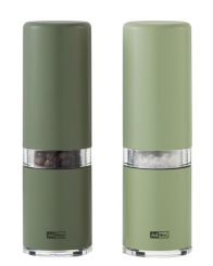 AdHoc Set Pfeffer- und Salzmühle 14,8 cm Style dark green&light green CeraCut® Ceramic Mahlwerk Edelstahl/ 