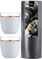 Eisch Sektbecher Cosmo weiß 2 Stück in Geschenkröhre 