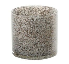 Gift Company Linen Windlicht H10 cm Glitzer Bubbles grau df 