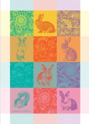 Garnier-Thiebaut Geschirrtuch Les Lapins Printemps 56x78 Cm 100% Gekämmte Baumwolle 