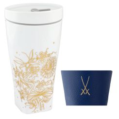 Meissen Coffee To Go Becher Mit Manschette, Golden Onion Style, V 0,35 L 