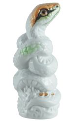Meissen Chin. Jahrestier, Schlange 2025, Bunt Und Gold Staffiert, Leicht, H 12 Cm 