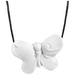 Meissen Anhänger Schmetterling, Weiß, 2,7 X 3,9 Cm 