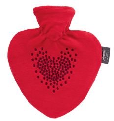 Fashy Herzwärmflasche Bezug mit Stickerei rot 0,7 L 