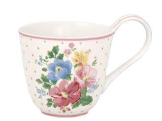 Greengate Tasse mit Untertasse Josefina white 