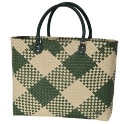 Handed By Shopper Avenue dark ecru with hunting green pattern 