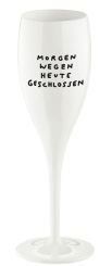 Koziol Superglas 100ml mit Druck Cheers No. 1 Morgen Wegen Heute Geschlos cotton white 