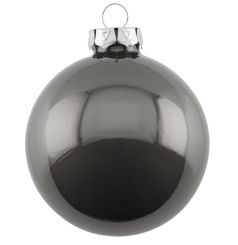 Gift Company Christbaumkugel 8cm Opal uni dunkel grau 