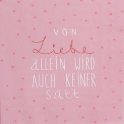 Räder Serviette 33x33 cm Von Liebe allein wird auch keiner satt 