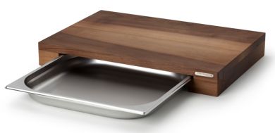 Continenta Schneidebrett mit Schublade 39x27x6 cm Walnuss 