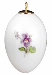 Meissen Osterei Gestreute Veilchen bunt weißer Rand 45 cm 