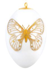 Meissen Osterei, Schmetterling, Gold, H 4,5 Cm 