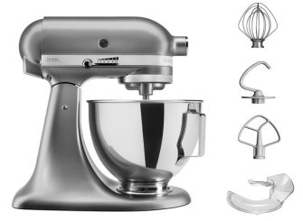 KitchenAid Küchenmaschine 4,3 L mit kippbarem Motorkopf Kontur-Silber 5KSM95PSECU 