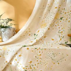 Garnier-Thiebaut Tischdecke Daisy Chanvre 155x260 Cm 50% Leinen/50% Baumwolle 