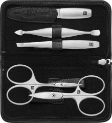 Zwilling Premium Nagelpflege-Set schwarz 5-tlg. Echtleder-Etui mit Metallrahmen 