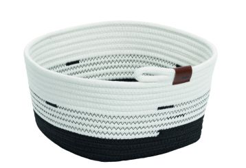 Kela Korb Hedda Baumwolle/Polyester Mischung weiß-schwarz 28x28x15 cm 