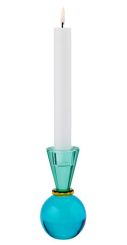 Gift Company Sari Kristallglas Kerzenhalter H13 5 cm Kugel/Konus grün/blau gs 