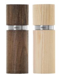 AdHoc 2er Set Pfeffer- und Salzmühle "Textura", Ceramic Mahlwerk, H 15cm 