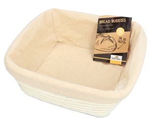 Birkmann Gärkörbchen quadratisch 25x25 cm mit Bamwoll-Bezug 