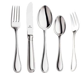 30-Tlg. Menübesteck Schwedisch Faden Edelstahl 
