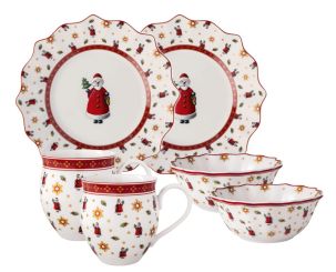 Villeroy & Boch Toy's Delight Frühstücks-Set Für 2 Santa, 6tlg. 36x25 cm 