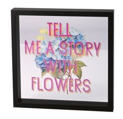 Gift Company Love Frames Glasbild Motiv: Tell me a story with flowers schwarz 