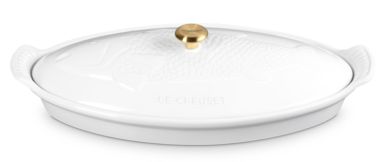 Le Creuset Fischbackform Tradition Mit Deckel 34 Cm White 