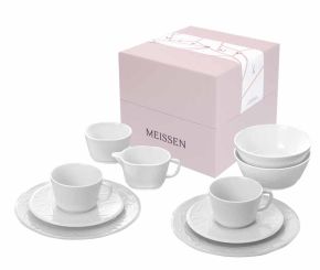 Meissen Kaffee-Set Form Vitruv Graphic Weiß 10-tlg. 