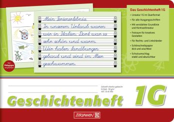 Brunnen Geschichtenheft A5 quer Lineatur 1G 16 Blatt 