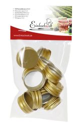 Einkochwelt 10er Beutel 31,5 mm PP-Verschraubungen gold 
