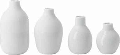 Räder Mini Flaschenvasen weiß 4er Set 5-8,5x3,5-4,5cm 