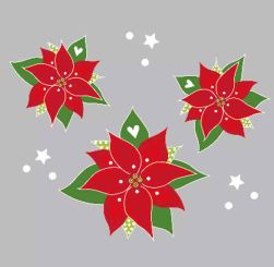 Paperproducts Design Servietten 33x33 cm Scandic Poinsettia silver FSC 