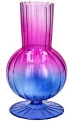 Gift Company Jacquard Vase mit Fuß und Farbverlauf H20cm lila gs 