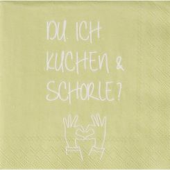 Räder Cocktailserviette 25x25cm Du.Ich.Kuchen und Schorle? (20 Stk) 