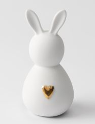 Räder Porzellanhase klein Herr goldenes Herz D.6/H.13cm 