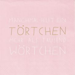 Räder Cocktailserviette 25x25cm Manchmal hilft ein Törtchen 