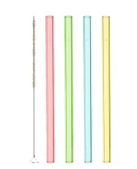 Leonardo Glastrinkhalme Ciao 4 Stück 15 cm farbig + Reinigungsbürste 