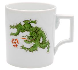 Meissen Henkelbecher Form Berlin Ming-Drache Leicht Modifizierte Ausführung Grün V 0,25 L 