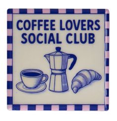 Gift Company Love Tiles Untersetzer Motiv: Coffee Lover blau 