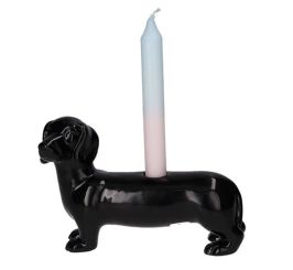 Gift Company Mignon Kerzenhalter Dackel schwarz 
