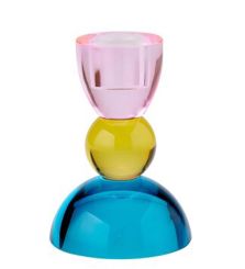 Gift Company Sari Kristallglas Kerzenhalter H11 cm Kugel rosa/orange/blau gs 