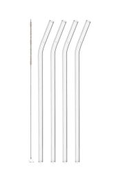 Leonardo Glastrinkhalme 4er-Set 23 cm + Reinigungsbürste Ciao 