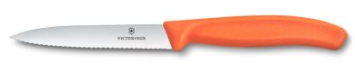 Victorinox Swiss Classic, Gemüsemesser, 10cm, Wellen, Mittelspitz, Orange 