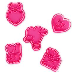 Legami 5 Förmchen Kekse mit Stempel Cookie Time Love 