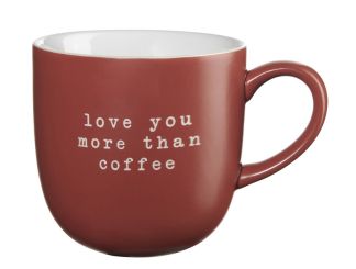 ASA Selection Henkelbecher, Love You More Than Coffee Hey!, L. 92mm, B. 92mm, H. 95mm 
