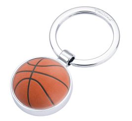 Troika Schlüsselanhänger Basketball rund silberfarben 