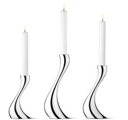 Georg Jensen Kerzenhalter 3-er Set Cobra Edelstahl 
