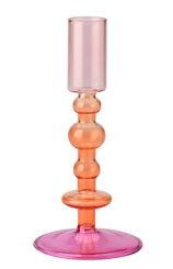 Gift Company Voile Kerzenhalter H 15,7 cm Borosilikatglas rosa/orange/lila gs 