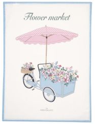 Greengate Geschirrtuch 50x70 cm Druck Portia flowers white 
